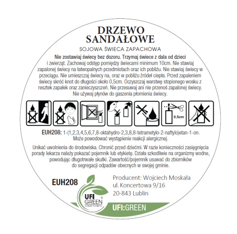 Drzewo sandałowe - świeca sojowa - 120 ml