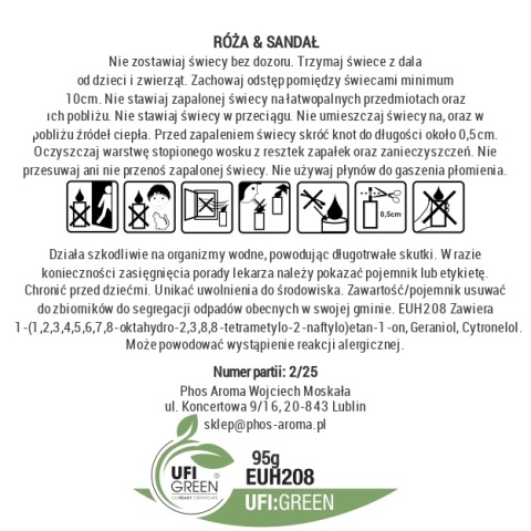 Róża & Sandał - świeca sojowa - 120 ml