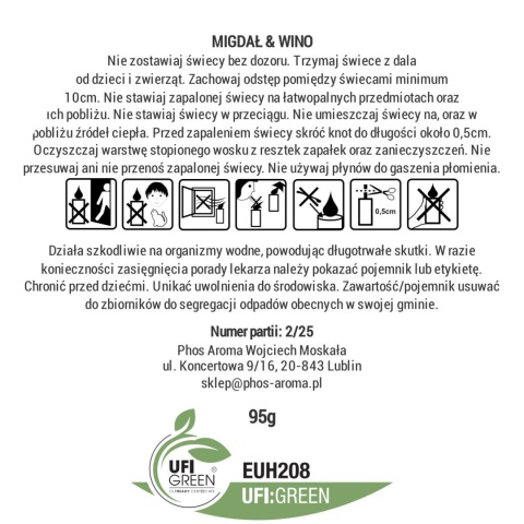 Migdał & Wino - świeca sojowa - 120 ml